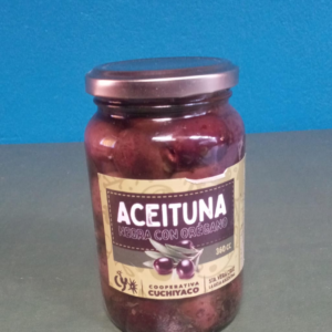 Aceitunas Verdes en aceite de oliva con Orégano x360grs. Coop. Cuchiyaco