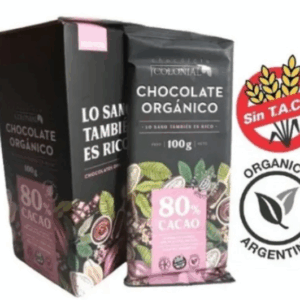 Barra de Chocolate Orgánico 80% Cacao Colonial x100grs